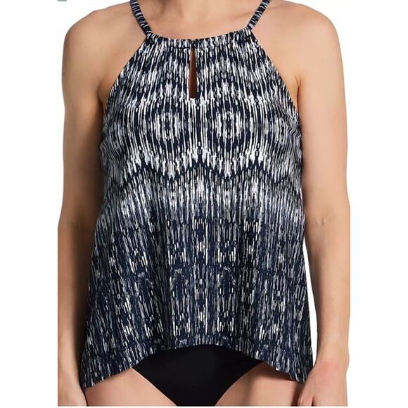 Miraclesuit Silver Shores Peephole Tankini Top Sz 16 MSRP $140 Midnight Blue NWT - Picture 7 of 7